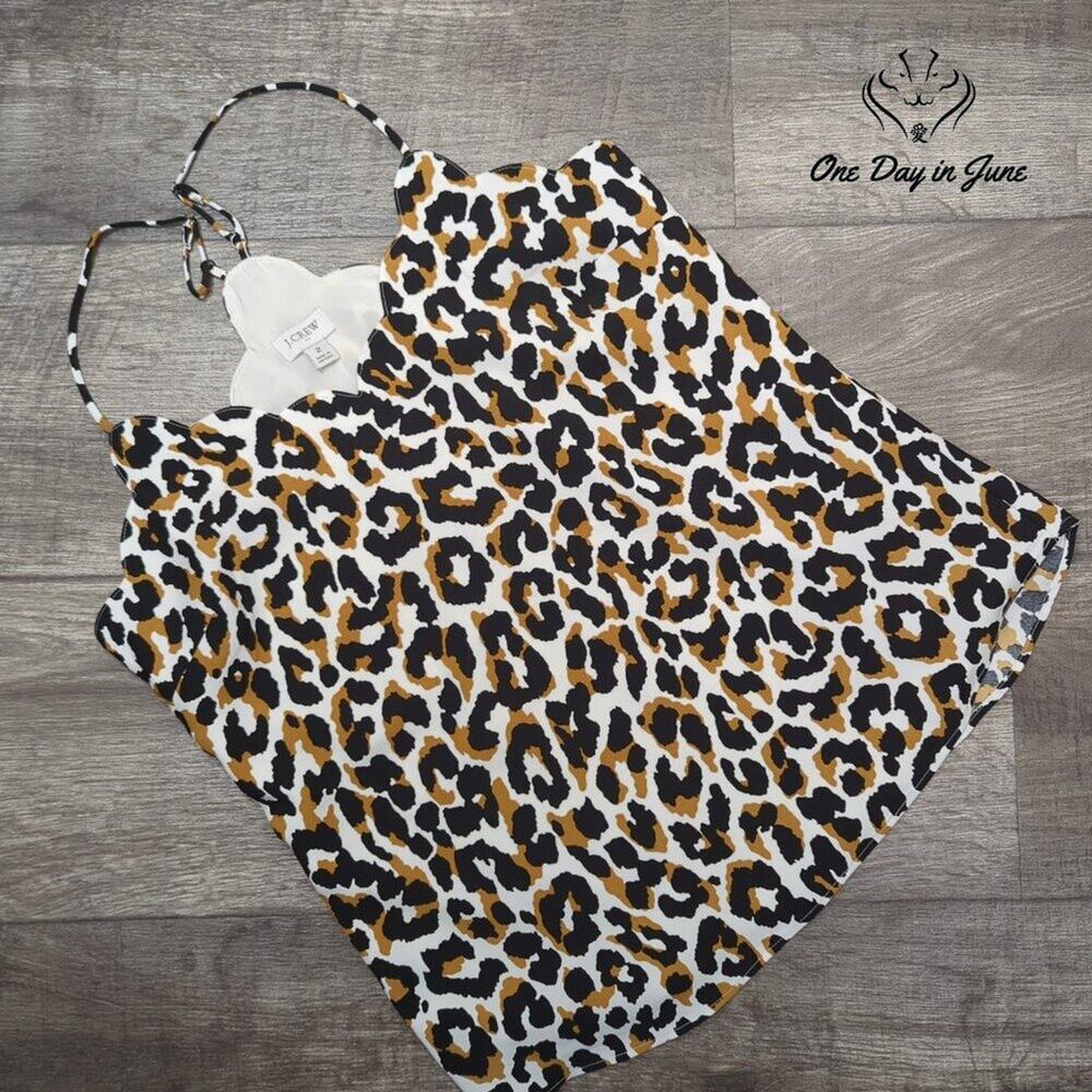J. Crew Leopard Racerback Tank Top Size 2